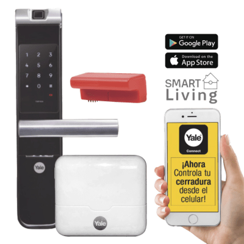 Kit Cerradura con manija YMF40A y HUB Apertura por  Código Biometría y apertura por SMARTPHONE Para puertas de 35 a 90 mm de espesor image 2