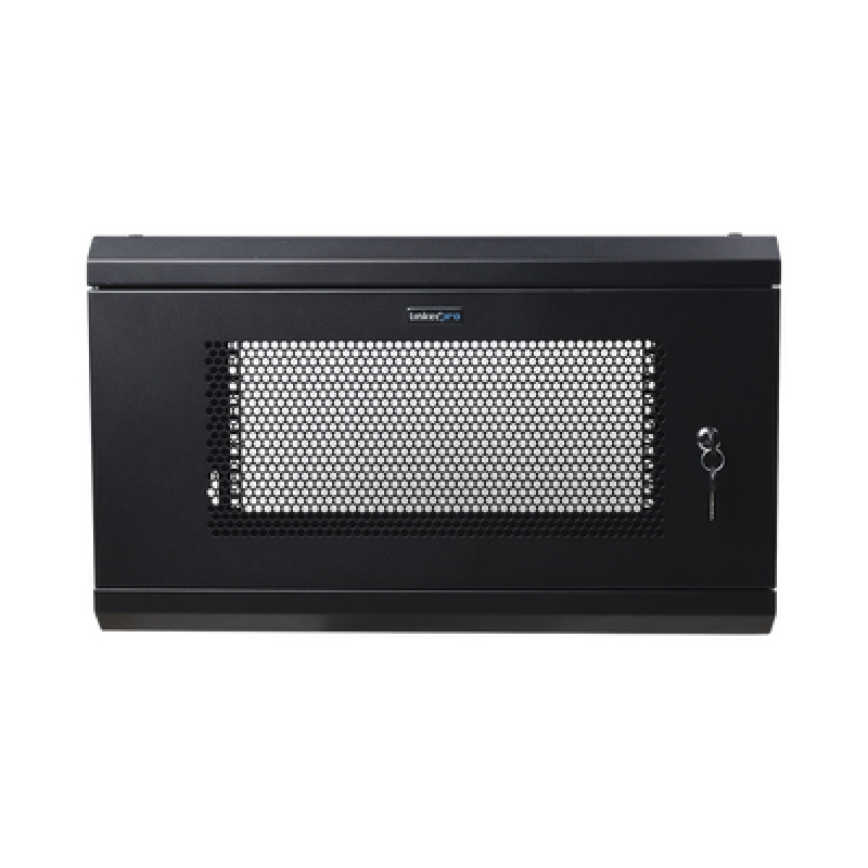 Gabinete de Pared de 6U con Puerta Perforada 455 mm de Profundidad Total Rack de 19 Acero Reforzado Color Negro