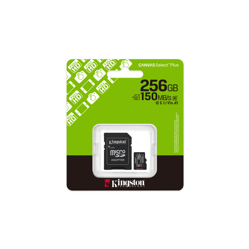 MEMORIA FLASH MICRO SD KINGSTON SDXC CANVAS SELECT PLUS 256GB 150MB/S UHS-I U1 V10 C/ADAPTADOR (SDCS3/256GB) image 6