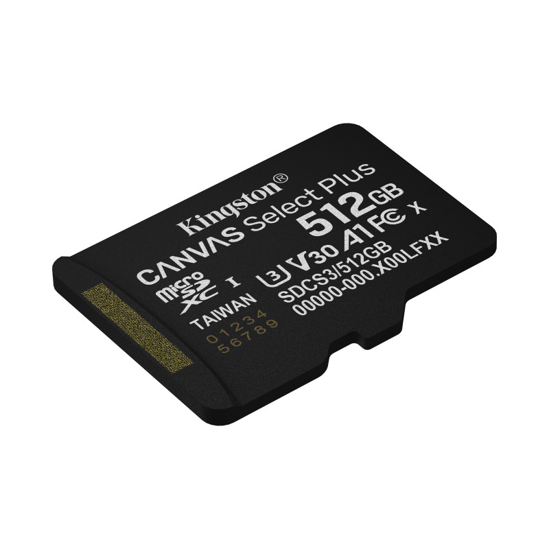 MEMORIA FLASH MICRO SD KINGSTON SDXC CANVAS SELECT PLUS 512GB 150MB/S UHS-I U3 V30 C/ADAPTADOR (SDCS3/512GB) image 5