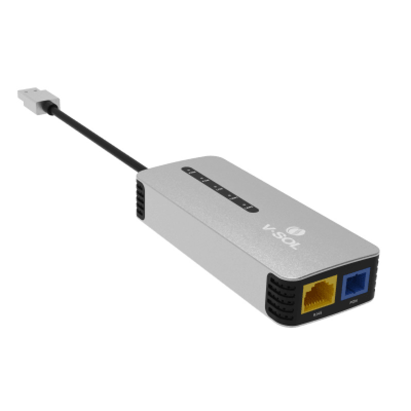 ONU Dual GPON/EPON USB Portátil / 1 puerto RJ45 25Gbps / 1 puerto USB tipo C
