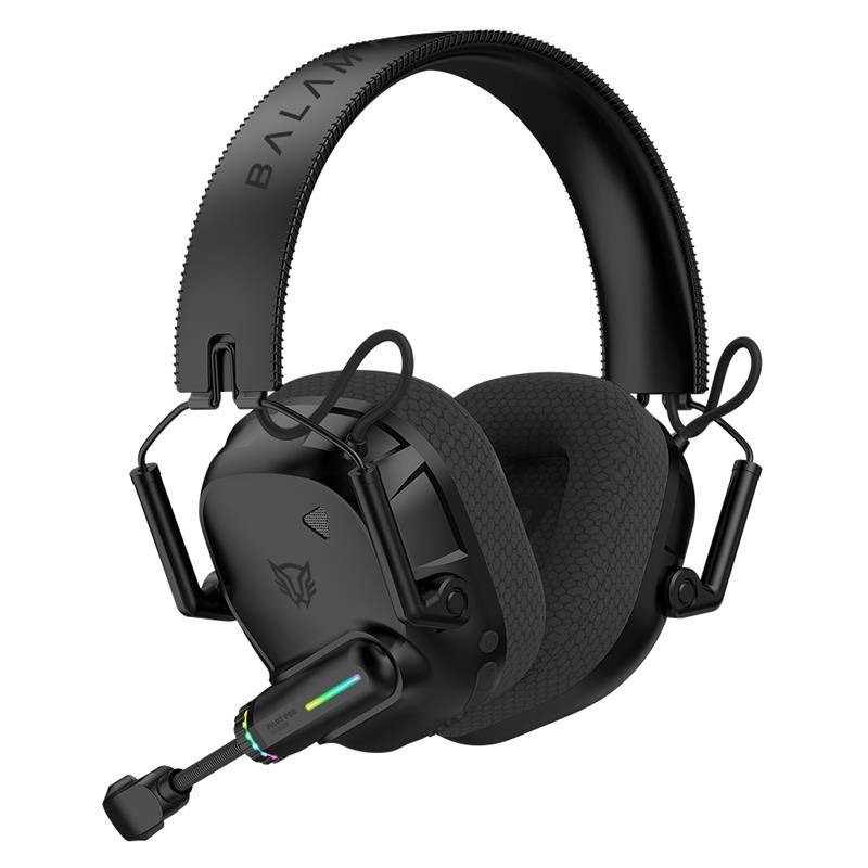 AUDIFONOS GAMER BALAM RUSH PILOT PRO HS808 / DIADEMA INALAMBRICOS / COMPATIBLE PC - CONSOLAS - DISPOSITIVOS MOVILES / SONIDO ENVOLVENTE / RECARGABLE / MICRO FIJO / RGB / BT - USB / NEGRO / BR-938587