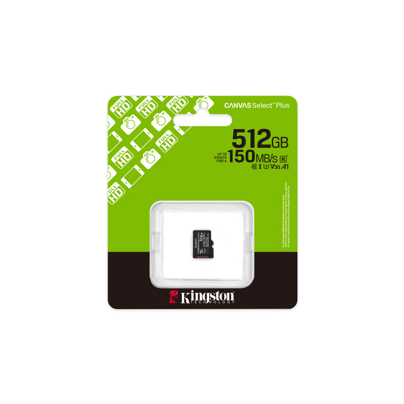 MEMORIA FLASH MICRO SD KINGSTON SDXC CANVAS SELECT PLUS 512GB 150MB/S UHS-I U3 V30 SIN/ADAPTADOR (SDCS3/512GBSP) image 3