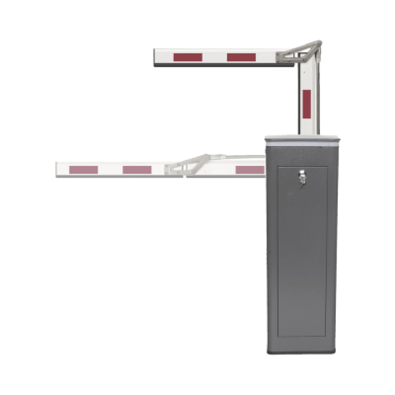 Kit de Barrera Vehicular Izquierda y Brazo ARTICULADO de 3 Metros / Finales de Carrera Ajustables por Programación / Movimiento Fluido / Diseño Elegante Color Gris / Con Corona Led Semaforizada