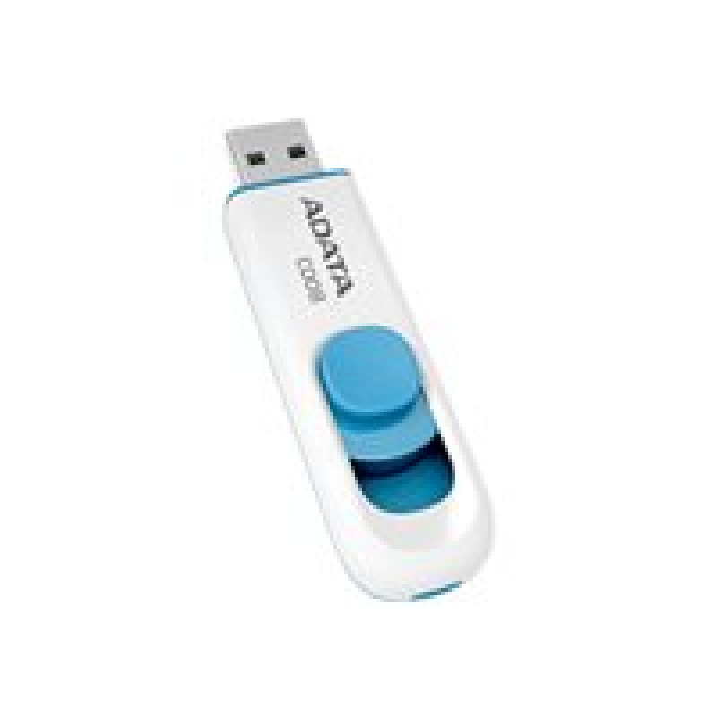 MEMORIA ADATA 16GB USB 2.0 C008 RETRACTIL BLANCO-AZUL (AC008-16G-RWE)