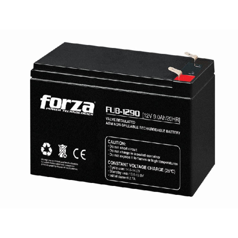 BATERIA SELLADA FORZA RECARGABLE FUB-1290 12V/9AH - AGM, SIN MANTENIMIENTO