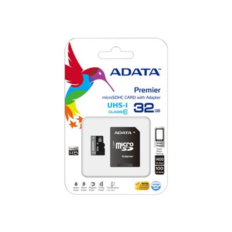 MEMORIA ADATA MICRO SDHC 32GB UHS-I CLASE 10 C/ADAPTADOR (AUSDH32GUICL10-RA1) image 15