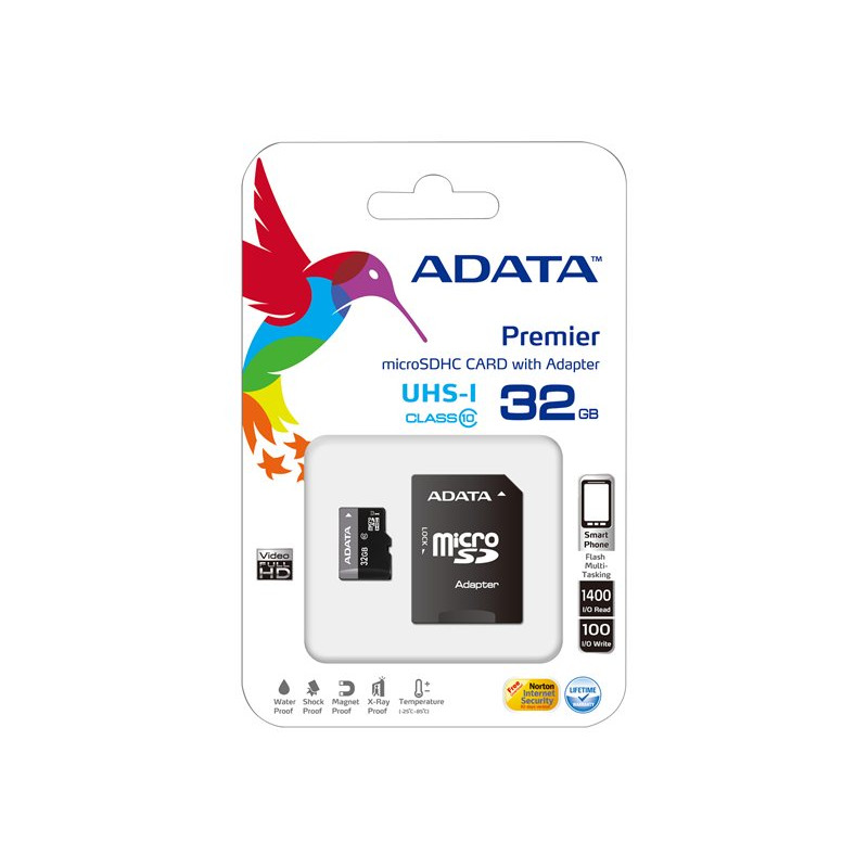 MEMORIA ADATA MICRO SDHC 32GB UHS-I CLASE 10 C/ADAPTADOR (AUSDH32GUICL10-RA1) image 16