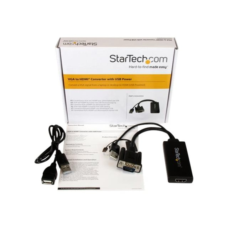 ADAPTADOR VGA A HDMI CON AUDIO Y ALIMENTACIóN USB  CONVERTIDOR VGA A HDMI PORTáTIL  1080 P - STARTECH.COM MOD. VGA2HDU image 2