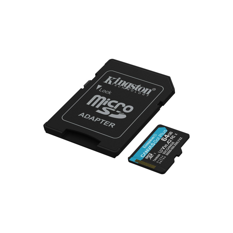 MEMORIA FLASH MICRO SD KINGSTON SDXC CANVAS GO PLUS 64GB 200MB/S UHS-I U3 V30 C/ADAPTADOR (SDCG4/64GB) image 2