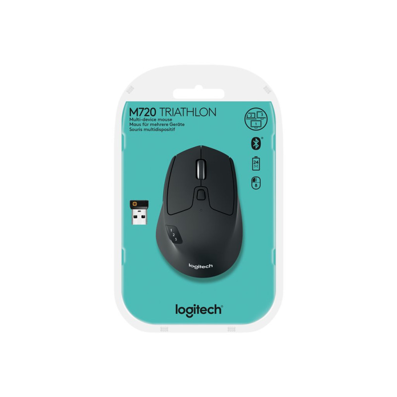 MOUSE LOGITECH M720 TRIATHLON OPTICO INALAMBRICO BT LOGI UNIFYING EASY-SWITCH NEGRO image 8