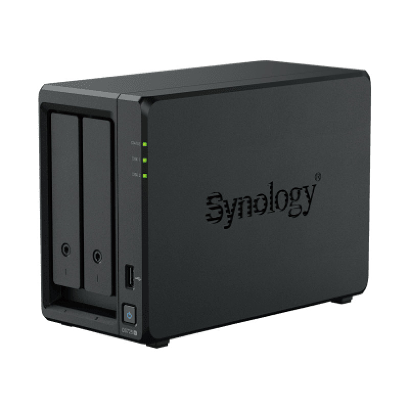 NAS Synology DiskStation DS725 | 2 Bahías | Expandible hasta 7 Unidades | 2 Ranuras M2 NVMe | Puerto 25GbE | Rendimiento 276 MB/s Lectura y 224 MB/s Escritura | Compatible con Unidad de Expansión DX525 image 2