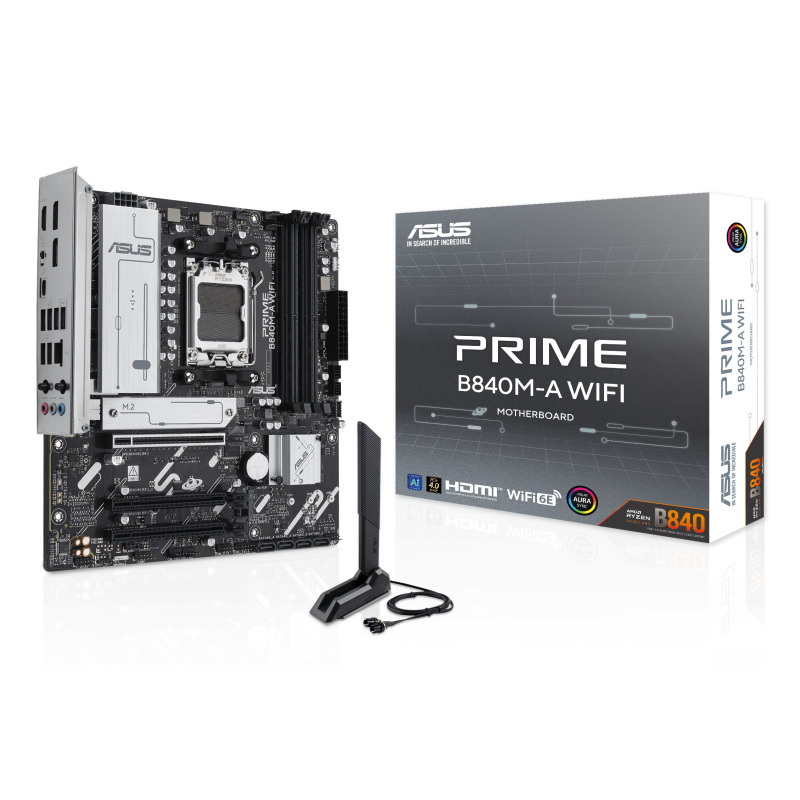 MOTHERBOARD ASUS (PRIME B840M-A WIFI) SOCKET AM5,4*DDR5,HDMI,2*DP,PCIE-4.0,WIFI6E, MICRO ATX image 3