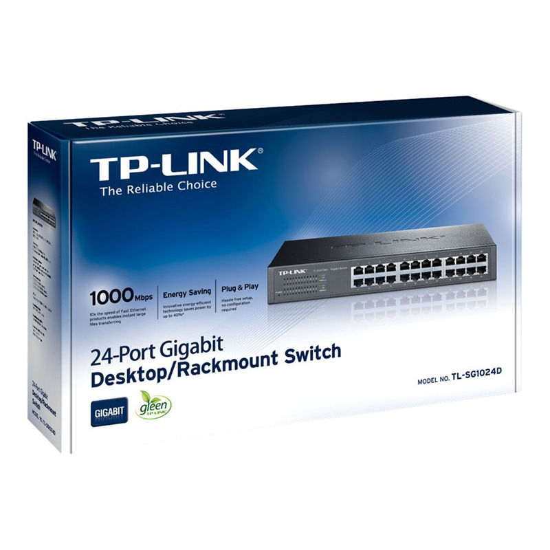 Switch Gigabit no administrable de 24 puertos 10/100/1000 Mbps para escritorio/rack image 3