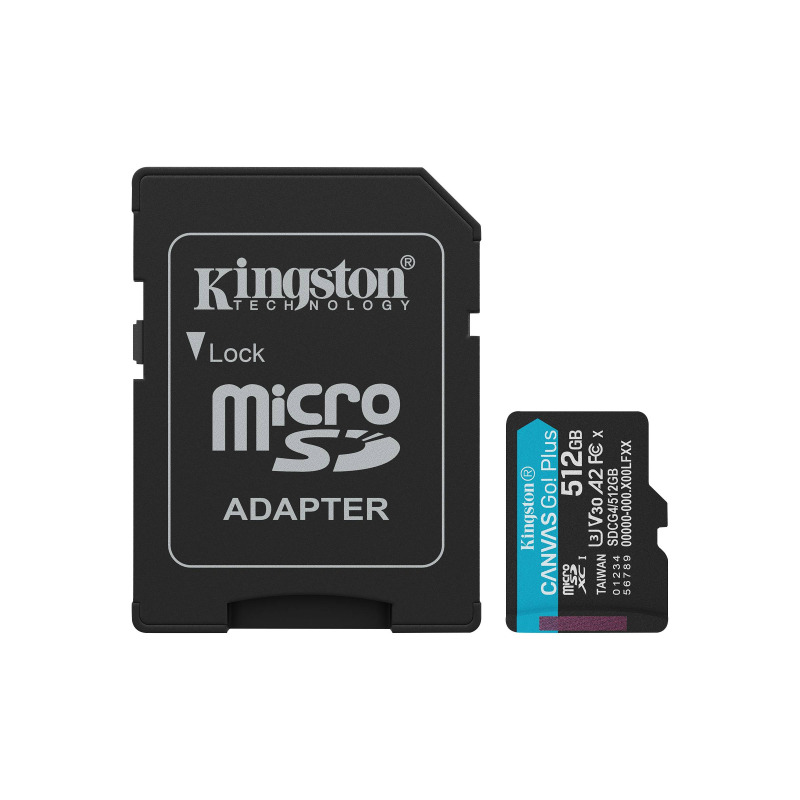 MEMORIA FLASH MICRO SD KINGSTON SDXC CANVAS GO PLUS 512GB 200MB/S UHS-I U3 V30 C/ADAPTADOR (SDCG4/512GB) image 2