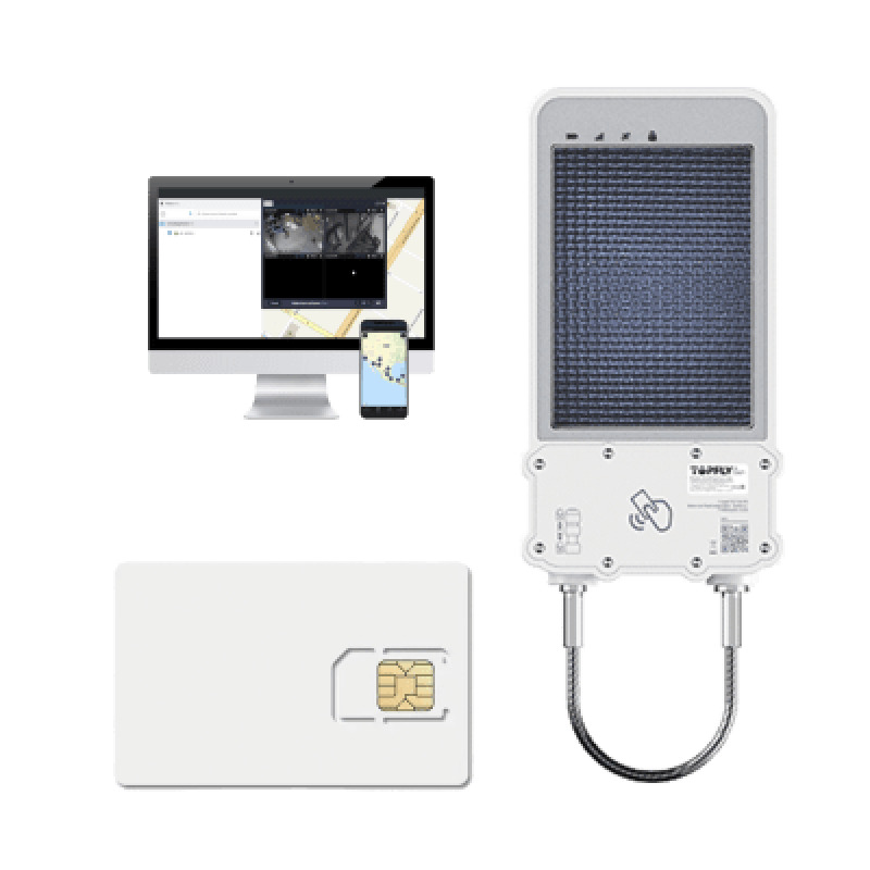 kIT Cerradura Inteligente GPS con Energía Solar / SolarGuardX 100 / Seguimiento de Activos LTE CatM1 / Desbloqueo por RFID BLE OTA / Impermeable IP67 / Detección de Movimiento / Batería 14400mAh / EPCOMGPSCODE SIM500MB2Y