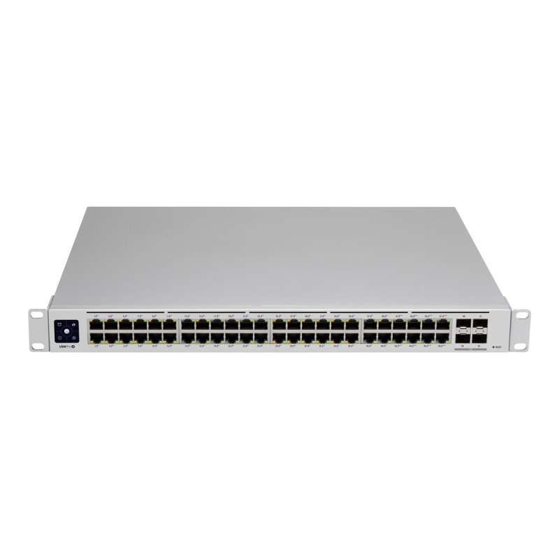 UniFi Switch USWPro48POE Gen2 Capa 3 de 48 puertos PoE 8023at/bt  4 puertos 1/10G SFP 600W pantalla informativa image 8