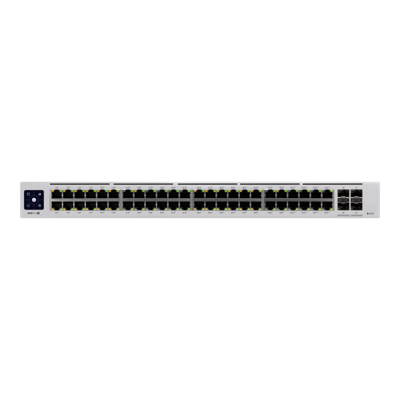 UniFi Switch USWPro48POE Gen2 Capa 3 de 48 puertos PoE 8023at/bt  4 puertos 1/10G SFP 600W pantalla informativa image 14