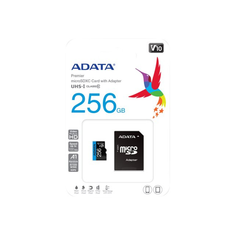 MEMORIA ADATA MICRO SDHC/SDXC 256GB UHS-I 100MB/25MB CLASE 10 V10 A1 C/ADAPTADOR (AUSDX256GUICL10A1-RA1) image 13