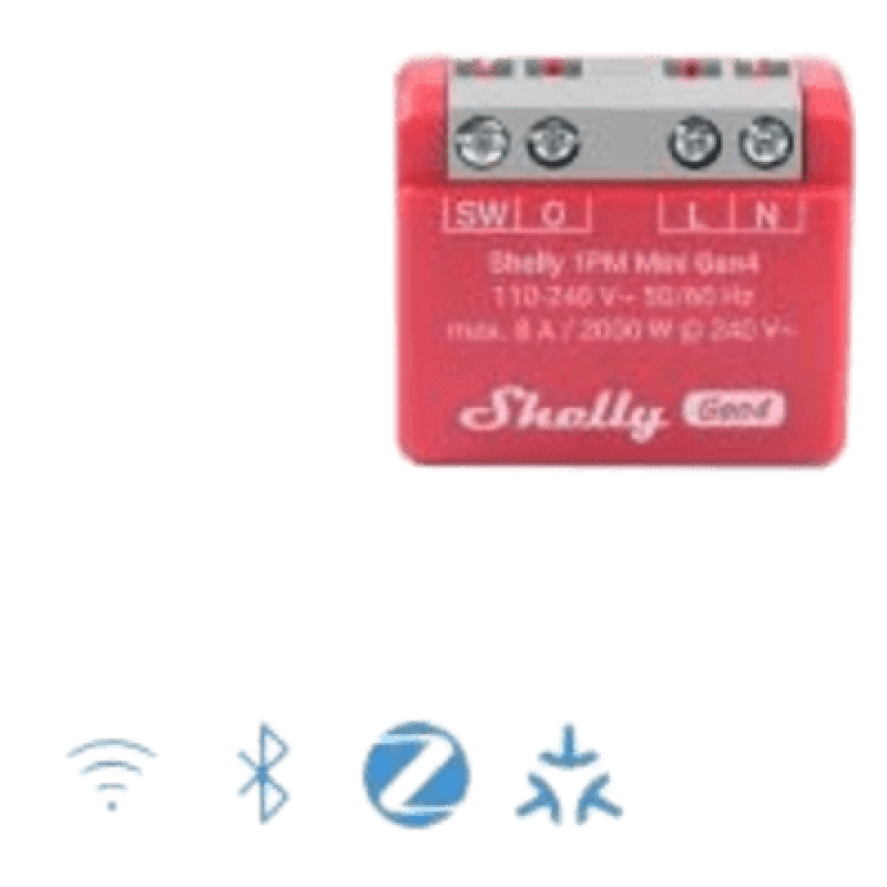 Mini Interruptor inteligente WiFi 24 / medición de consumo /1 canal 8A 110240 / compatible con asistentes de voz