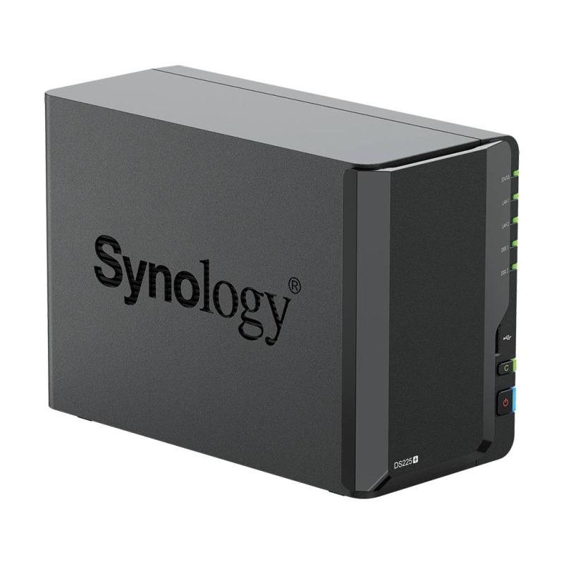 NAS SYNOLOGY DS225+ /2 BAHIAS NUCLEO CUADRUPLE HASTA 2.7 GHZ 2GB DDR4, AMPLIABLE HASTA 6GB/1GBE LAN X1/ 2.5GBE LAN X1/SATA/HOT-SWAP/ SIN DISCOS/ INTEL CELERON J4125 /HASTA 40 TB
