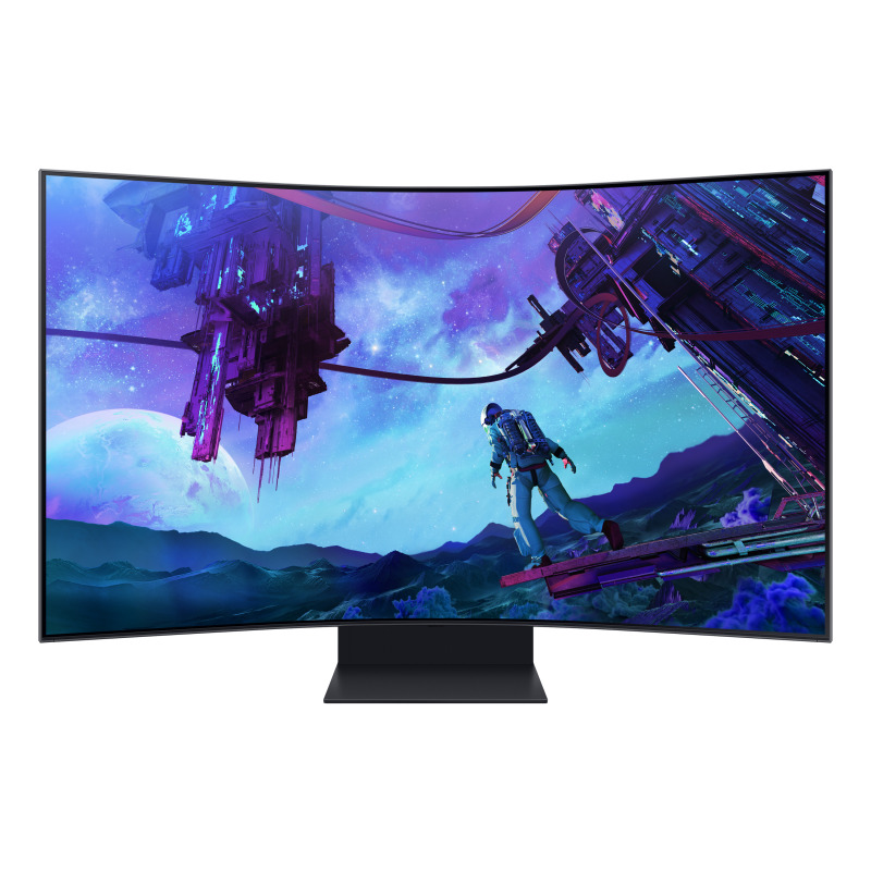 MONITOR LED SAMSUNG 55 PULGADAS, WIDESCREEN, GAMER, ODYSSEY ARK,UHD 3,840 X 2,160, 4K, NEGRO, PIVOT, 3 HDMI, 1 D. PORT, 1 LAN, 2 USB, CURVO, 165 HZ, 1000R, 1MS, BOCINAS