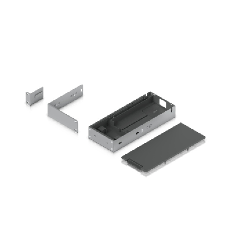 Kit para instalar en rack switches USWPROMAX16POE o USWPROMAX16 1UR con base para fuente de alimentación y cable