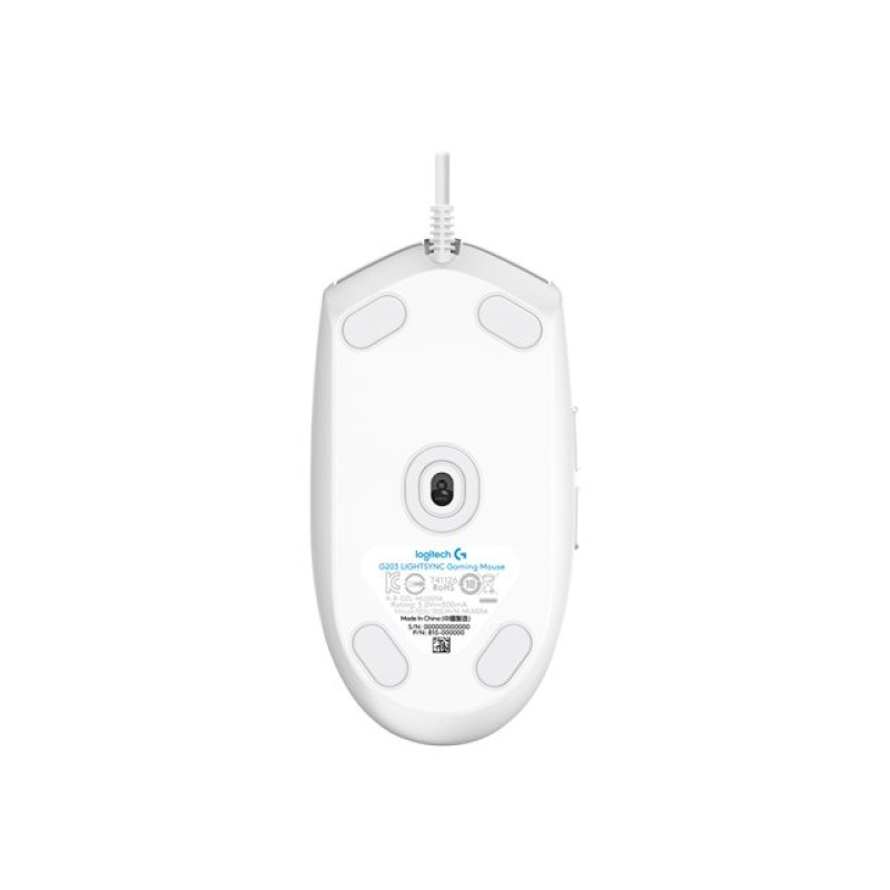 MOUSE GAMING LOGITECH G203 RGB LIGHTSYNC OPTICO USB ALAMBRICO 6 BOTONES PROGRAMABLES BLANCO image 9