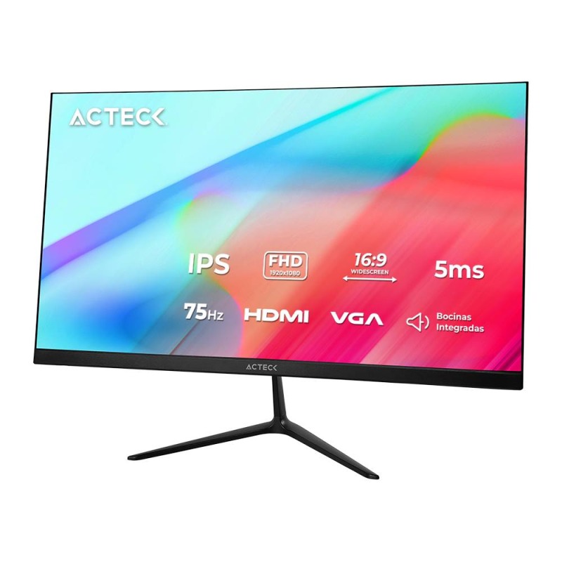 Monitor Acteck 24.5 Captive IPS plano Advance negro 1920 x 1080 FHD 75Hz con bocinas