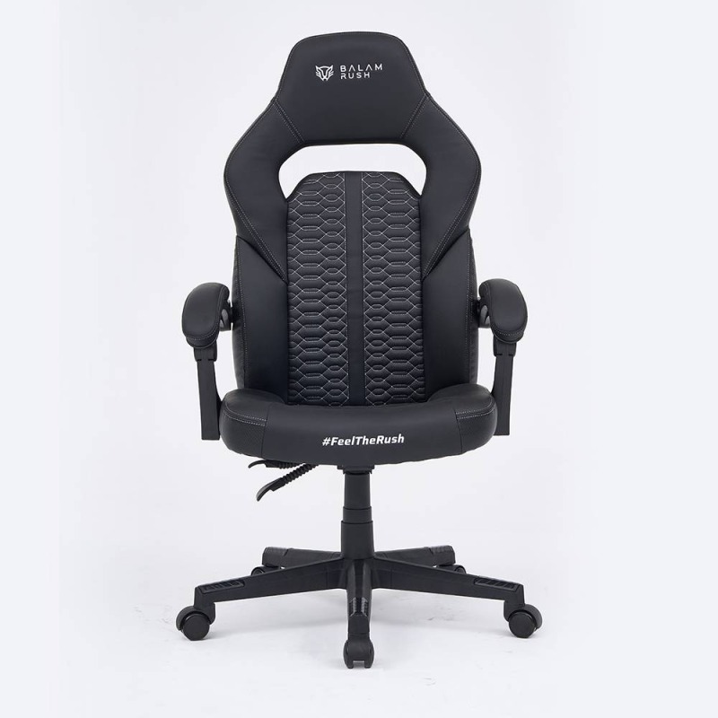 SILLA GAMER BALAM RUSH FORCE SUPER Z5 / HASTA 150 KG / INCLINACION 180 GRADOS / REPOSABRAZOS 2D / SOPORTE LUBAR Y REPOSACABEZAS / PISTON CLASE 4 / NEGRO / BR-940627