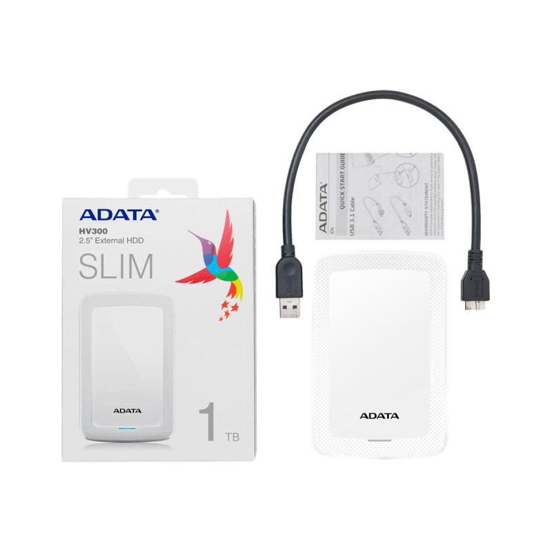 DISCO DURO EXTERNO ADATA HV300 1TB PORTATIL 2.5 USB 3.2 WINDOWS MAC LINUX DASHDRIVE SLIM COLOR BLANCO (AHV300-1TU31-CWH) image 17