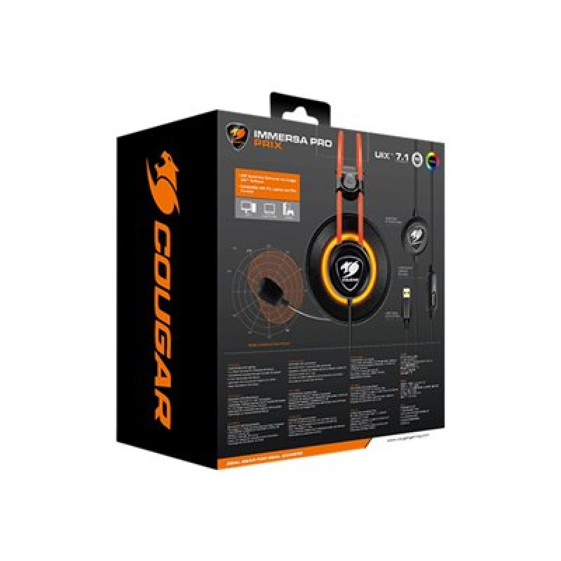 DIADEMA COUGAR IMMERSA PRO PRIX, NEGRO/NARANJA image 8