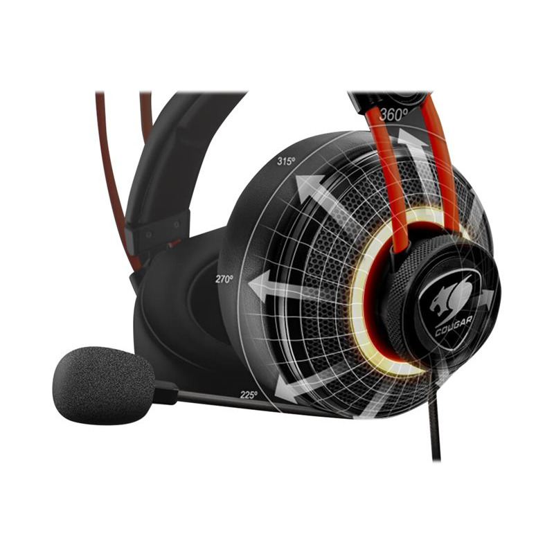DIADEMA COUGAR IMMERSA PRO PRIX, NEGRO/NARANJA image 11