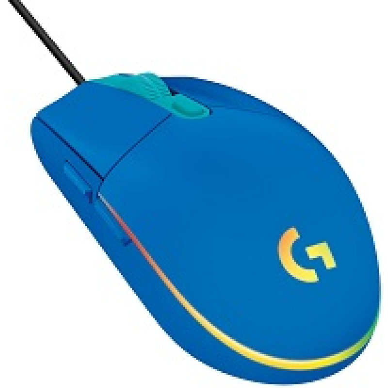 MOUSE GAMING LOGITECH G203 RGB LIGHTSYNC OPTICO USB ALAMBRICO 6 BOTONES PROGRAMABLES AZUL image 7