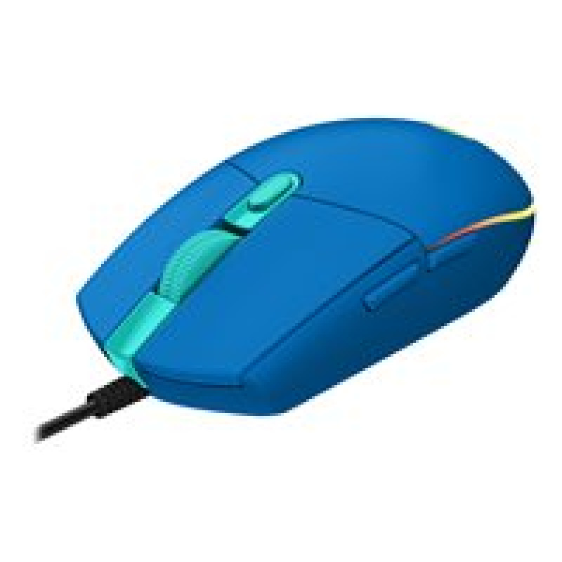 MOUSE GAMING LOGITECH G203 RGB LIGHTSYNC OPTICO USB ALAMBRICO 6 BOTONES PROGRAMABLES AZUL