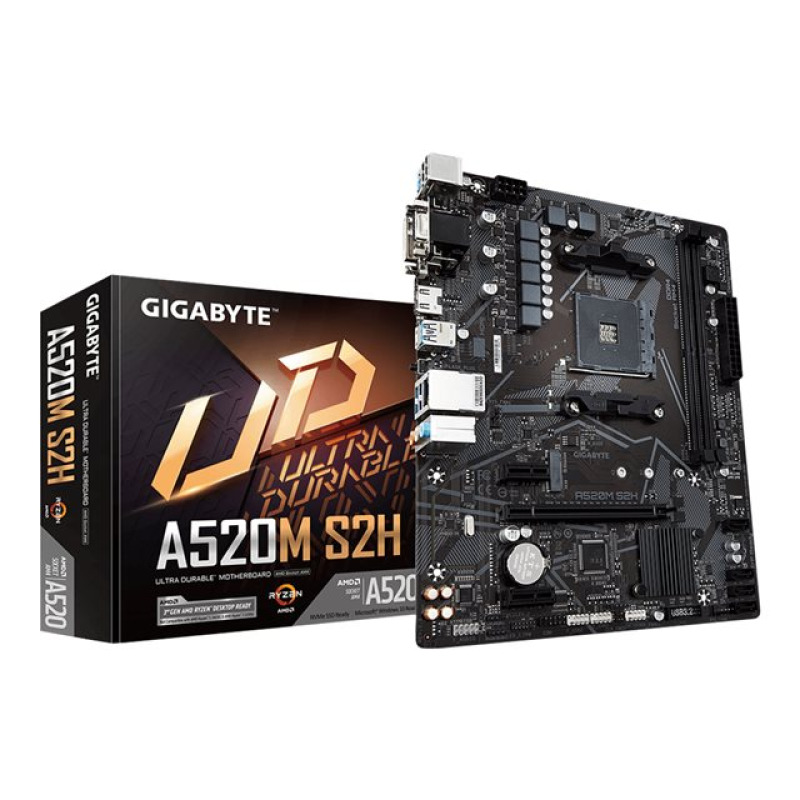 MB GIGABYTE A520 AMD S-AM4 3A GEN/2XDDR4 3200/HDMI/DVI/VGA/4XUSB 3.2/M.2/MICRO ATX/GAMA BASICA