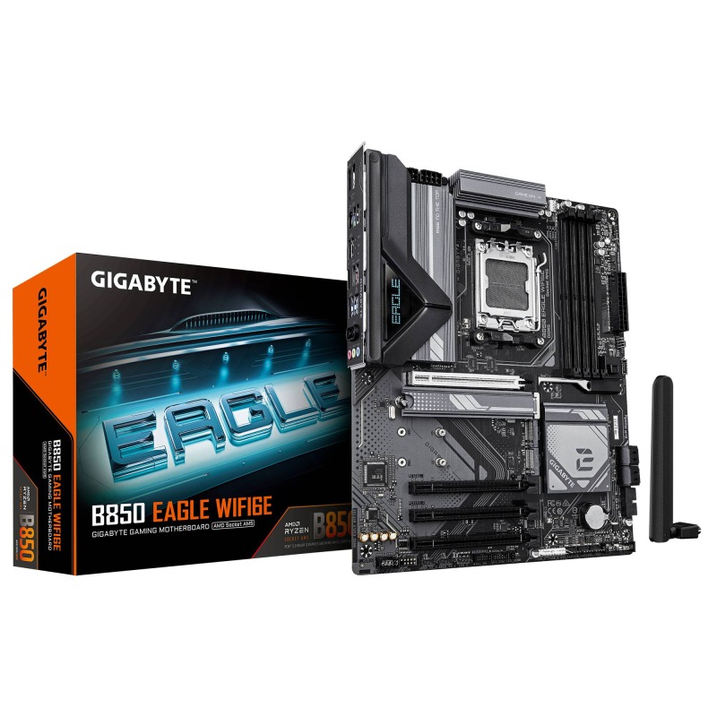 TARJETA MADRE GIGABYTE B850 EAGLE WIFI6E / SOCKET AM5 AMD / DDR5 8200 MT/S / WIFI6 / BT 5.3 / PCIE 5.0 / ATX