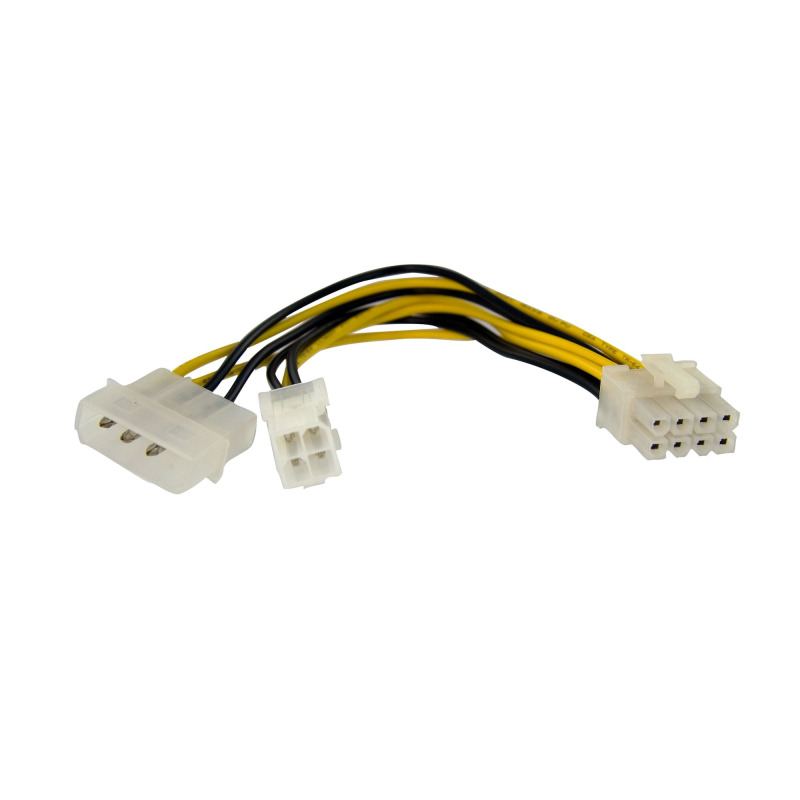 CABLE ADAPTADOR DE 15CM PARA FUENTE DE PODER - ALIMENTACIÓN CPU INTERNO 4 PINES A 8 PINES EPS CON LP4 - HEMBRA A MACHO - STARTECH.COM MOD. EPS48ADAP image 2