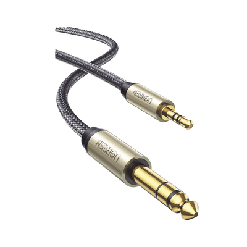 Cable Audio Estéreo 35mm 1/8 TRS a 635mm 1/4 TS / 1 Metro / Audio de HiFi / Trenza de Nylon / Blindaje Múltiple / Caja de Aleación Zinc / Núcleo de Cobre Puro / Compatibilidad Universal image 2
