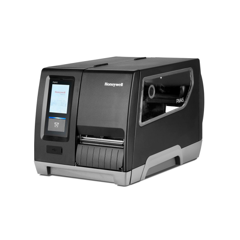 IMPRESORA DE ETIQUETAS HONEYWELL PM45A10000000201, TRANSFERENCIA TERMICA, 203 DPI, USB, ETHERNET, SERIAL, NEGRO, VELOCIDAD 350 MM/S