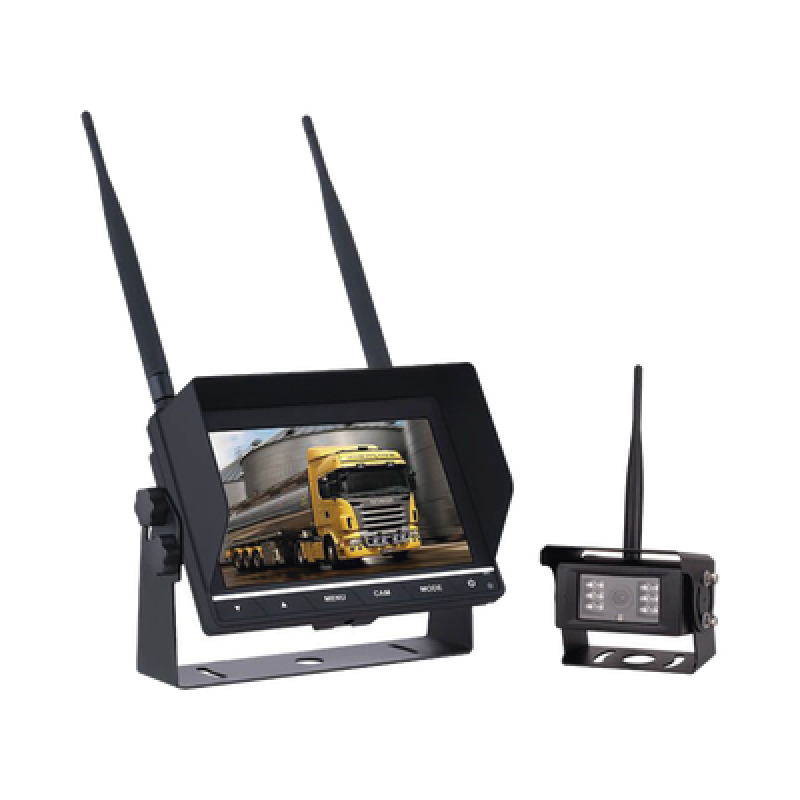 Sistema Profesional Inalámbrico de Cámara de Reversa Infrarroja y Monitor de 7 para Vehículos de Trabajo y Montacargas image 3