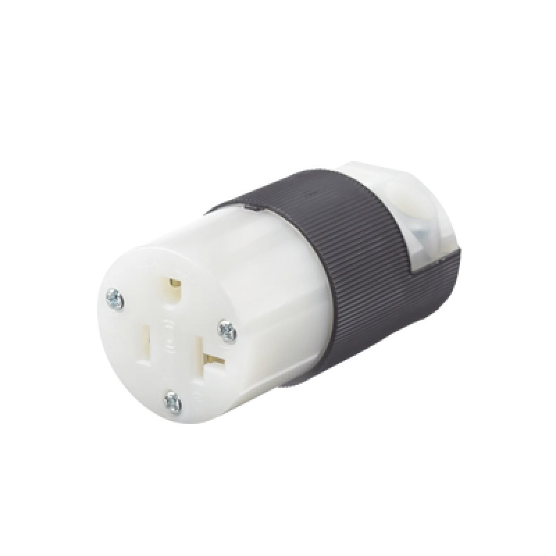 Conector Entrada Recta/ 20 A 125V/ 2 Polos 3 Hilos/ Nema 520 R/ Grado Industrial Comercial / Color NegroBlanco image 3