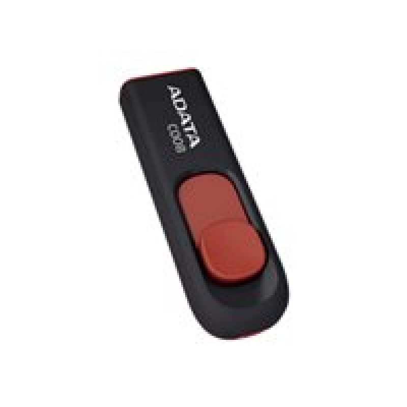 MEMORIA ADATA 32GB USB 2.0 C008 RETRACTIL NEGRO-ROJO (AC008-32G-RKD)