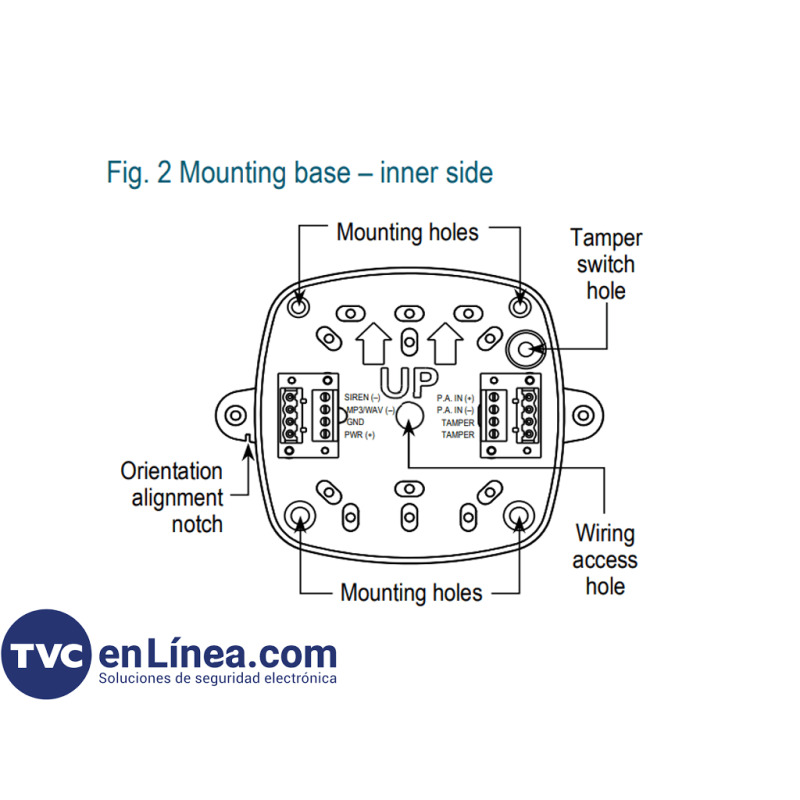 Seco-Larm SH816SSMQR- Sirena autónoma de 9~15 V CC de 115 dB con tono de trino. Altavoz de 20W con entrada de audio para emisión de mensajes, salida antisabotaje integrada, IP65. lente roja. image 2