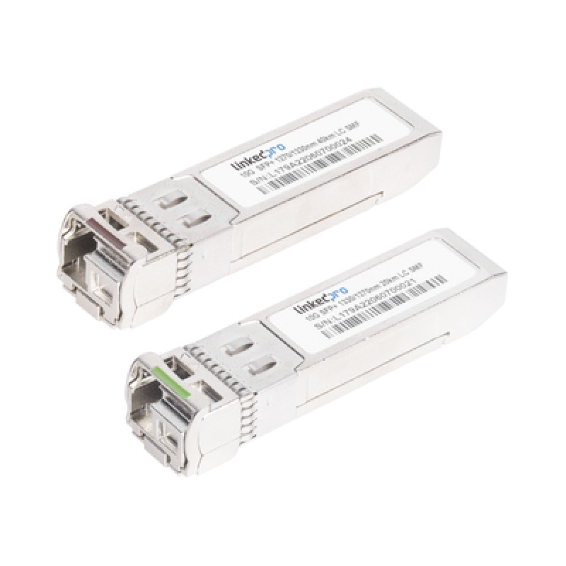 Transceptores Ópticos Bidireccionales SFP MiniGbic / Monomodo 1270  1330 nm / 10 Gbps / 1000BASEBX / Conector LC/UPC Simplex / DDM / Hasta 40 km / 2 Piezas