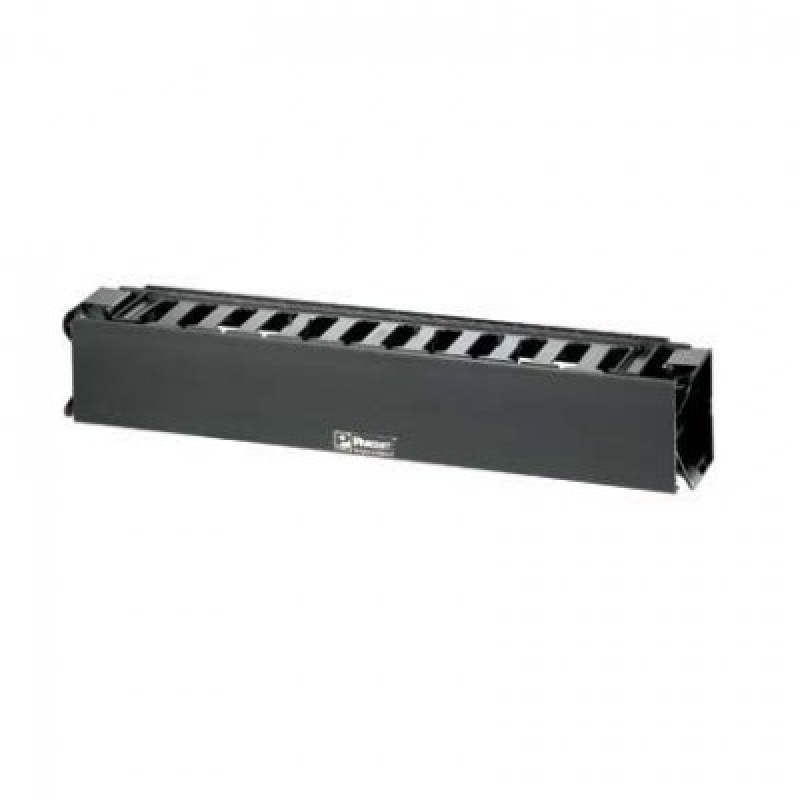 Organizador de Cables Horizontal PatchLink Sencillo Solo Frontal Con Tapa Extendida Para Rack de 19in 2UR image 5