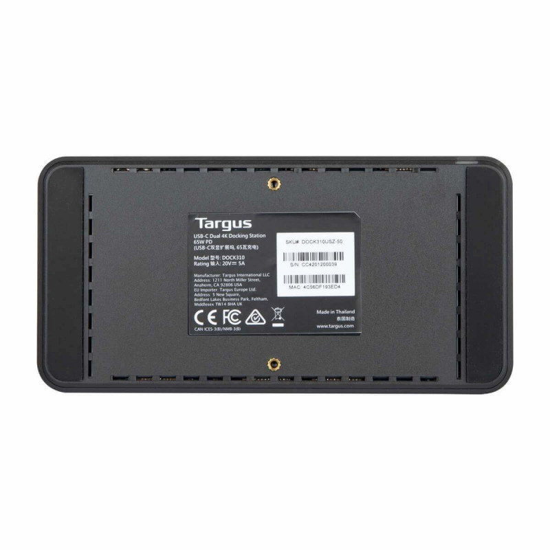 Targus DOCK310USZ base para laptop o replicador de puertos Alámbrico Negro image 4