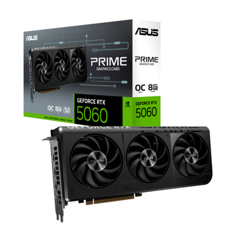 TARJETA DE VIDEO ASUS NVIDIA RTX5060 /PCIE X16 5.0 /8GB GDDR7 /HDMI /3X DP /ESTANDAR /GAMA MEDIA