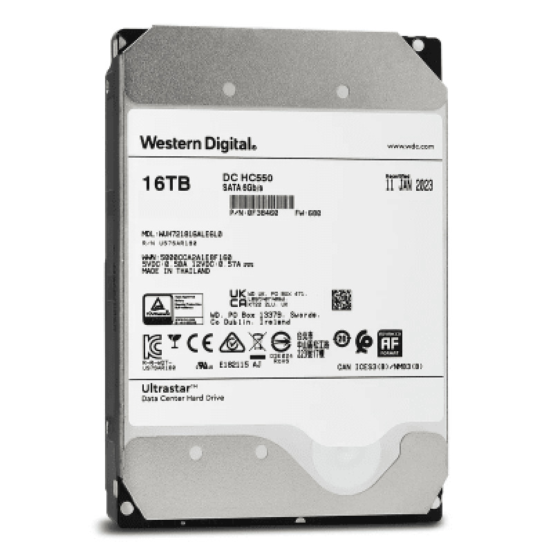 Disco Duro Enterprise 16 TB / Wester Digital WD / Serie Ultrastar / Recomendado para Data Center y NVRs de Alta Capacidad / Alto Performace