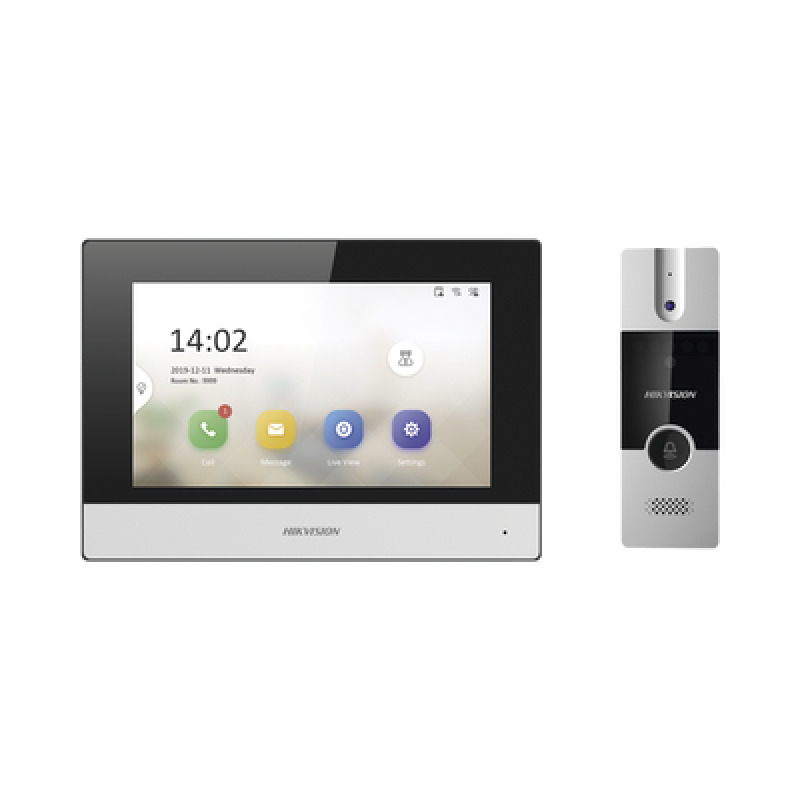 Kit de Videoportero Analógico de Plastico / IP a 4 Hilos con Función de Llamada a App HikConnect / Monitor se Conecta a Internet por Cable o WiFi y por 4 Hilos al Frente de Calle / Expandible a Mas Equipos image 3